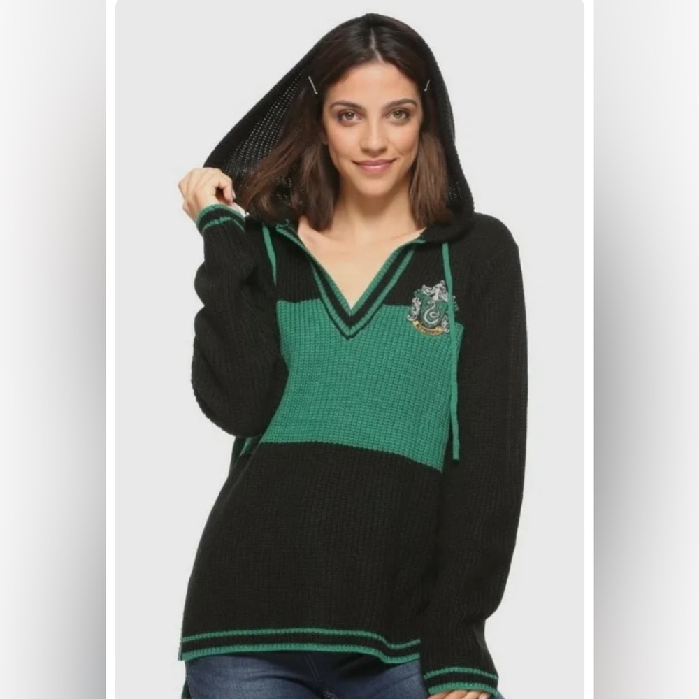 Harry Potter Slytherin Hoodie Sweater Hogwarths Crest